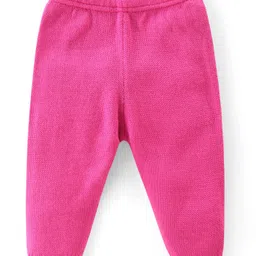 Babyhug Knitted Full Sleeves Sweater Set With Colour Aztec Design - Pink image 4