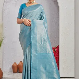 SATYAM WEAVES Woven Design Zari Silk Cotton Handloom Banarasi Saree-picture-24