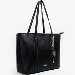 CODE by Lifestyle PU Oversized Structured Shoulder Bag with Tasselled image 4