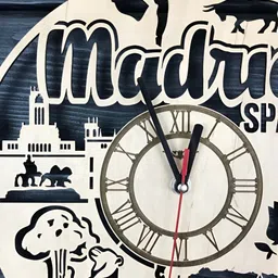 QEZNEF Beige Printed Analogue Wall Clock image 3