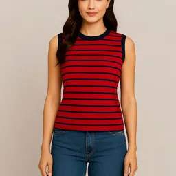HERE&NOW Women Striped Bio Finish T-shirt-picture-41