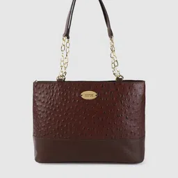 Hidesign Brown Animal Textured Leather Shoulder Bag image 2