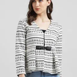 Zink London Off White Printed Jacket-image-61