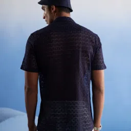 Vastramay Blue Regular Fit Self Pattern Shirt image 2
