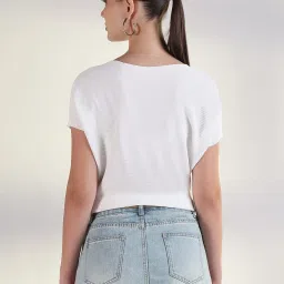 showoffff Showoff White Cotton Regular Fit Top image 2