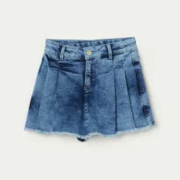Fame Forever by Lifestyle Kids Light Blue Cotton Regular Fit Skirt-picture-27