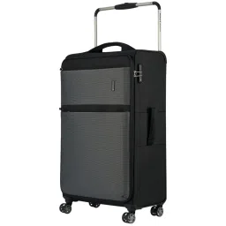 it luggage Debonair Black & Grey 8 Wheels Large Soft Cabin Trolley Bag - 46 cm image 2