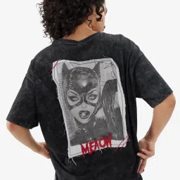 The Souled Store Grey Printed Oversized T-Shirt image 2