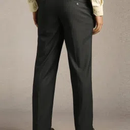 Louis Philippe Grey Slim Fit Texture Trousers image 2
