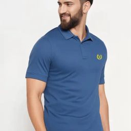 Vimal Jonney Blue Regular Fit Solid Polo T-Shirt-picture-19