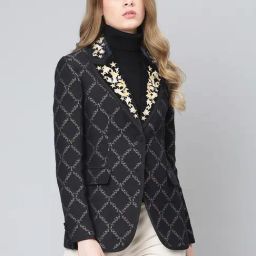 GANT Black Printed Full Sleeves Blazer-picture-34