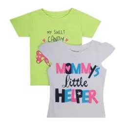 Bodycare Kids White & Forest Green Cotton Printed T-Shirt (Pack of 2)-image-51