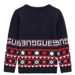 Guess Kids Smart Blue Logo Regular Fit Sweater image 2