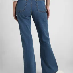 Forever 21 Blue Cotton Flared Fit Mid rise Jeans image 2