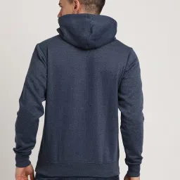 Turtle Navy Relaxed Fit Colour Block Hooded Sweatshirt image 2