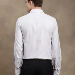 Turtle Grey Slim Fit Self Design Shirt image 2