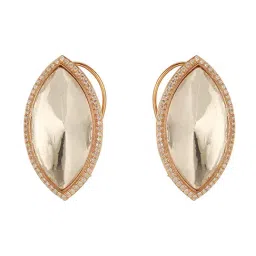 Saraf RS Jewellery Gold Statement Uncut Polki Mossanite Minimal Stud Earring image 4