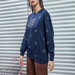 Bewakoof Blue Printed Sweatshirt image 2