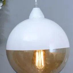 Homesake White & Transparent Glass Ceiling Lamp - Set of 1 image 2