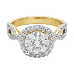 Emori 18k Yellow Gold & Diamond Round Infinity Ring image 2