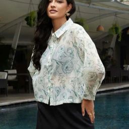Pinacolada Green Regular Fit Floral Print Shirt-picture-2