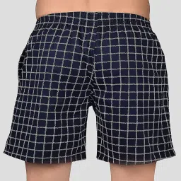 Frenchie Navy Relaxed Fit Check Boxers image 2