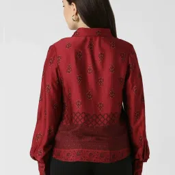 Van Heusen Maroon Printed Shirt image 2