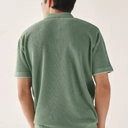 Andamen Green Cotton Regular Fit Solid Polo T-Shirt image 2