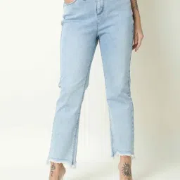 RAREISM Blue Cotton Blend Solid Jeans-image-68