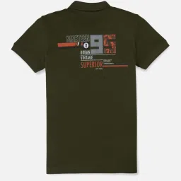 Gini & Jony Boys Green Graphic Polo T-Shirt image 2