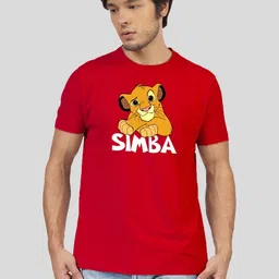 Greylongg Men Simba Graphic Printed Round Neck Cotton T-shirt-picture-21