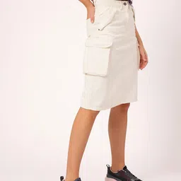 DressBerry City Chic Back Slit Cargo-Style Denim Skirt-picture-28