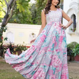 NAMA Women Embroidered Gown Ethnic Maxi Dress image 2