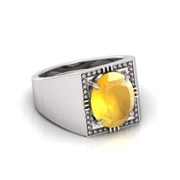 RRVGEM Yellow Sapphire 7.25 Ratti 7.00 KT Silver Ring image 2