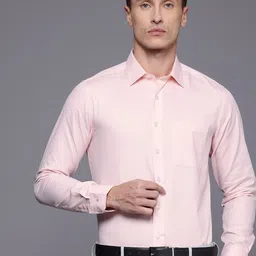 Louis Philippe Slim Fit Self Design Textured Pure Cotton Formal Shirt-picture-17