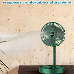 WEMBLEY Green Rechargeable Portable Table Fan image 2