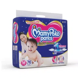 MamyPoko Extra Absorb Pant Style Diapers Medium - 76 Pieces image 2