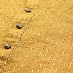 SOJANYA Men Mustard Yellow Regular Kurta with Churidar image 3