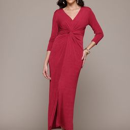 Label Ritu Kumar Twist Detail Bodycon Maxi Dress with Front Slit-picture-47