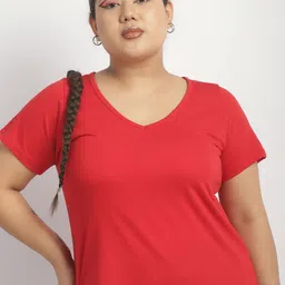 thkgrlz Women V-Neck Raw Edge T-shirt-image-9