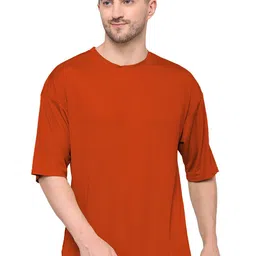 TQH Men Solid Round Neck Cotton Relaxed Fit T-shirt-picture-16