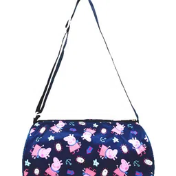 Li'll Pumpkins Swimming Gym Travel Duffle Round Bag with Side Zip Pocket Peppa Pig Printed - Blue-image-81