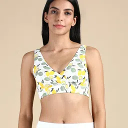 &Circus Modal Lemons Printed Maternity Bra With Nursing Access - White-picture-21