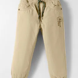 Olio Kids Cotton Woven Full Length Solid Color Trouser - Yellow-picture-10