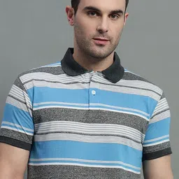GET GOLF Men Striped Polo Collar Cotton T-shirt-picture-30