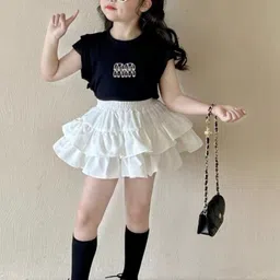 LULU & SKY Girls Printed T-shirt with Skirt image 3