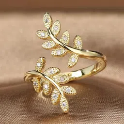 Heer Collection Gold-Plated CZ Stone-Studded Finger Ring-image-6
