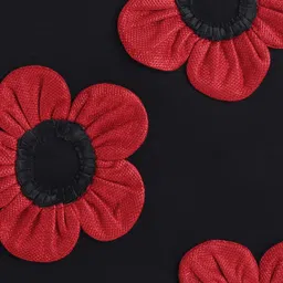TINY MINY MEE Sleeveless Floral Applique Detailed Dress - Black image 4