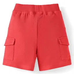 Babyhug Single Jersey Knit Half Sleeves T-Shirt & Shorts Set with Animal Print - Navy Blue & Red image 5