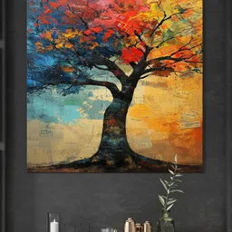 999Store Yellow & Red Tropical Canvas Wall Paintings image 1